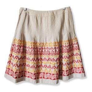 Women Boho Embroidered Peasant Midi Skirt 8P Artsy Folk Colorful Twee Casual